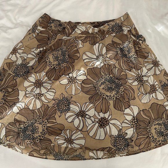 Mossimo Brown & White Flowered Skirt Size Medium - Picture 1 of 6